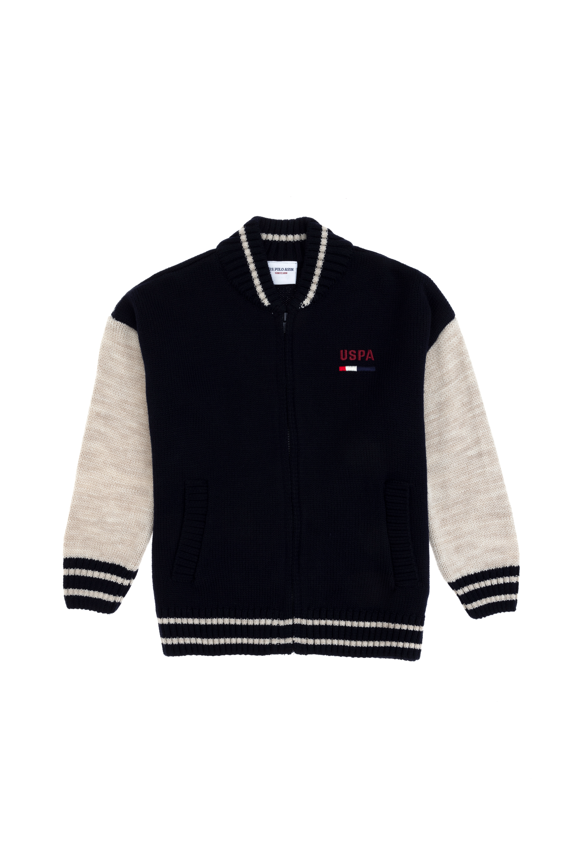 ژاکت بافتنی لاجورد Oversize پسرانه یو اس پولو | US POLO ASSN