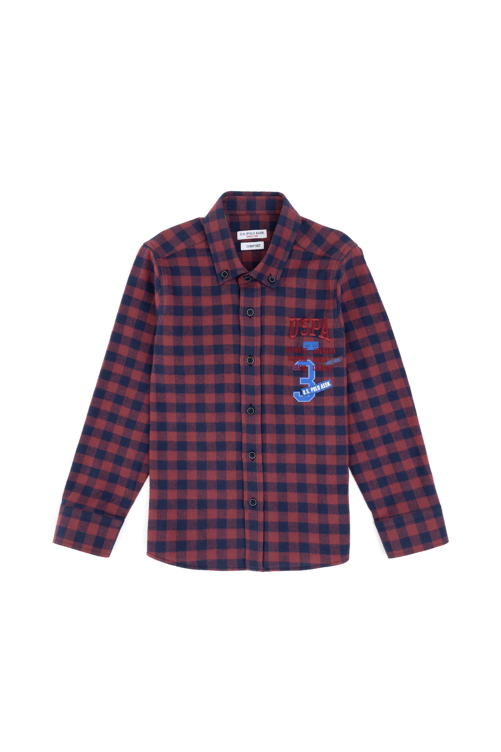 پیراهن قرمز قرمز ریلکس پسرانه یو اس پولو | US POLO ASSN