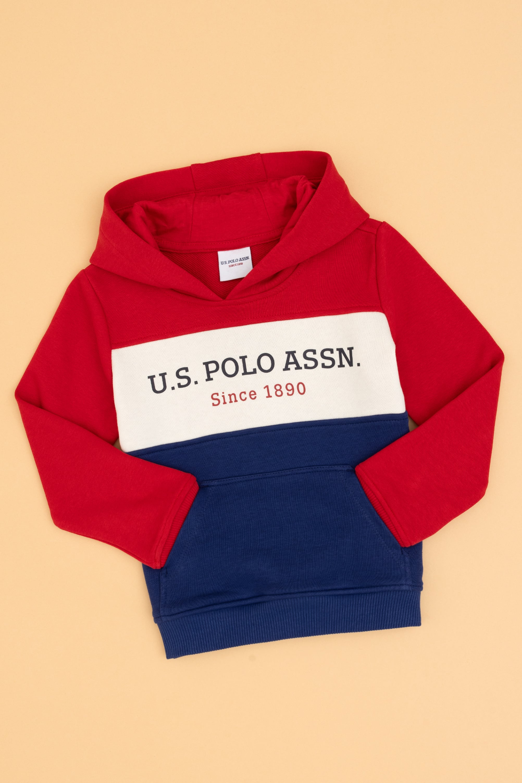 سویشرت کلاهدار قرمز قرمز رگولار پسرانه یو اس پولو | US POLO ASSN
