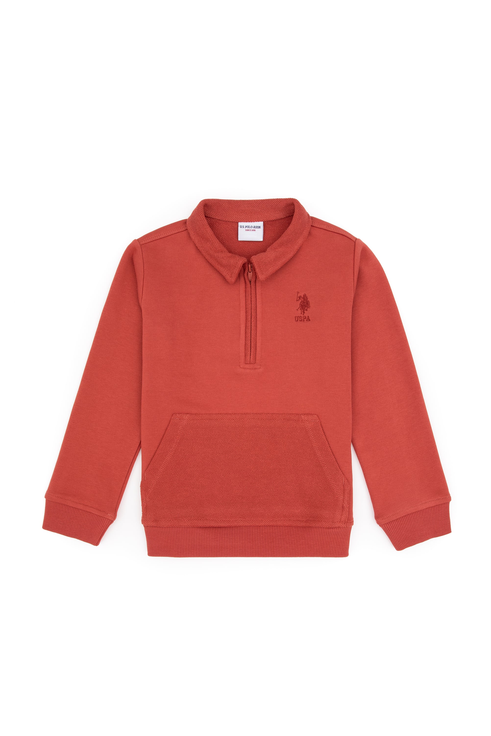 سویشرت نیم زیپ رز رز خشک رگولار پسرانه یو اس پولو | US POLO ASSN