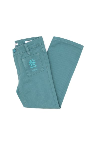 شلوار کتان نعنایی  نعناعی تیره  BOOTCUT  دخترانه یو اس پولو | US POLO ASSN