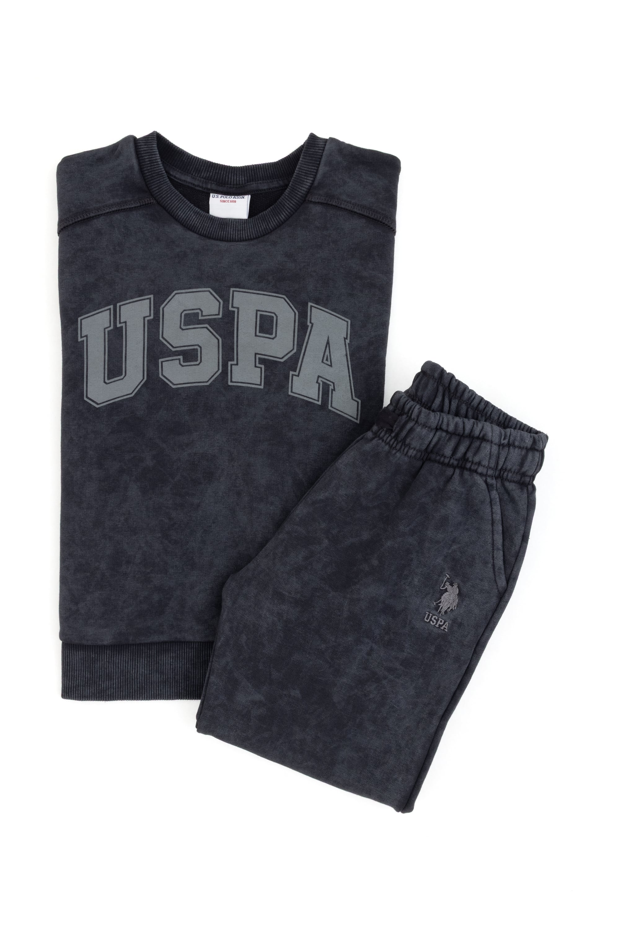 ست لباس خواب آنتراسیت زغالی استاندارد فیت پسرانه یو اس پولو | US POLO ASSN