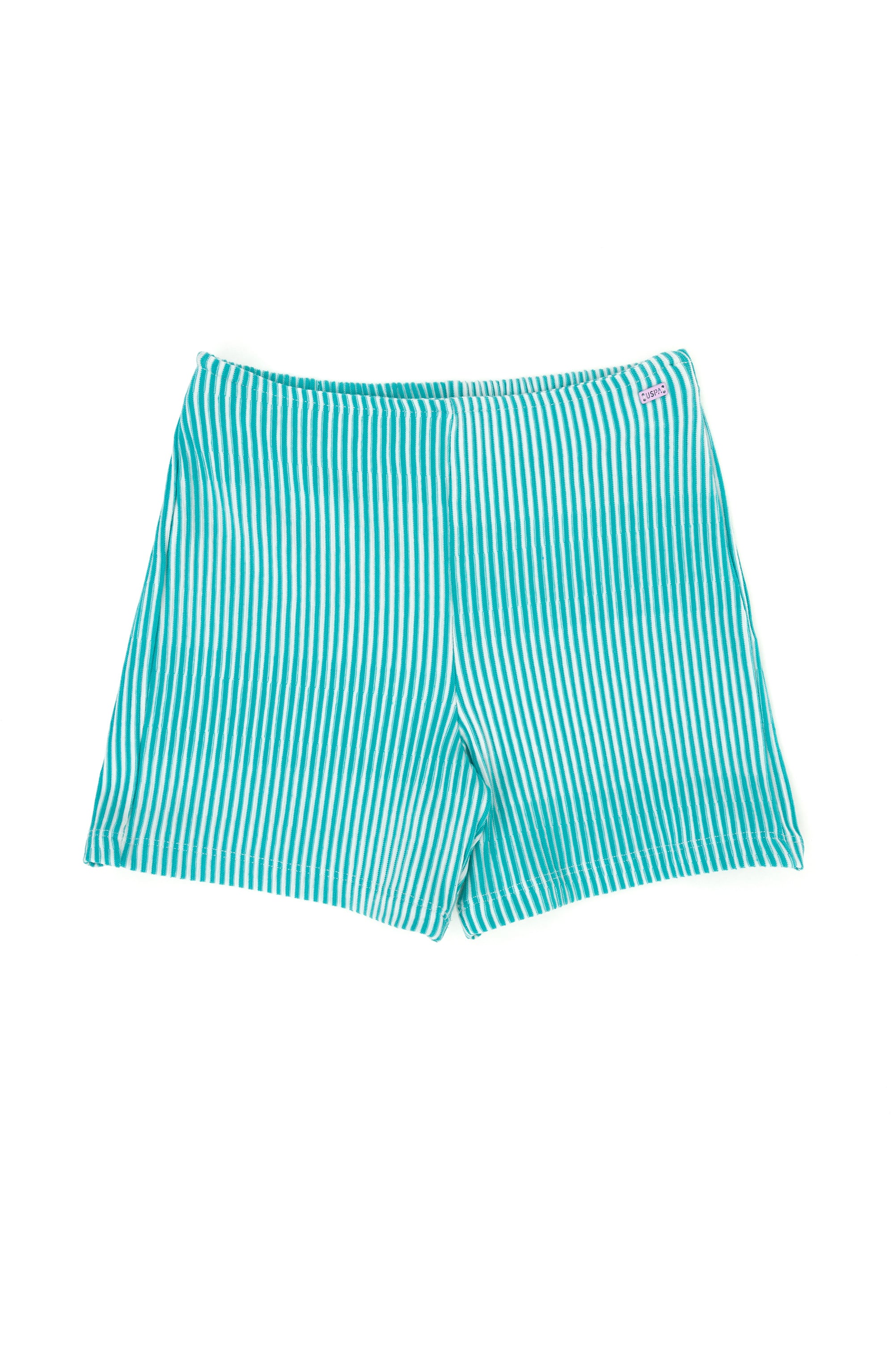 شلوارک بافتنی نعنایی نعناعی FLARE HIGH WAIST دخترانه یو اس پولو | US POLO ASSN