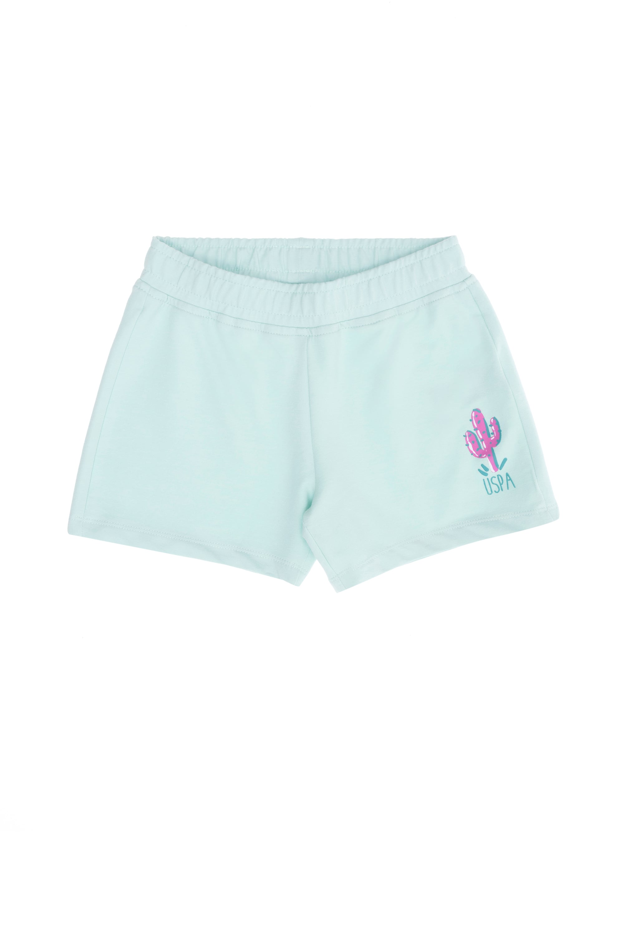شلوارک بافتنی بچهگانهآبی مرده استاندارد فیت دخترانه یو اس پولو | US POLO ASSN
