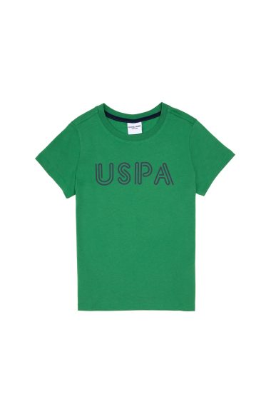 تی شرت یقه گرد ساده  سبز  رگولار  پسرانه یو اس پولو | US POLO ASSN