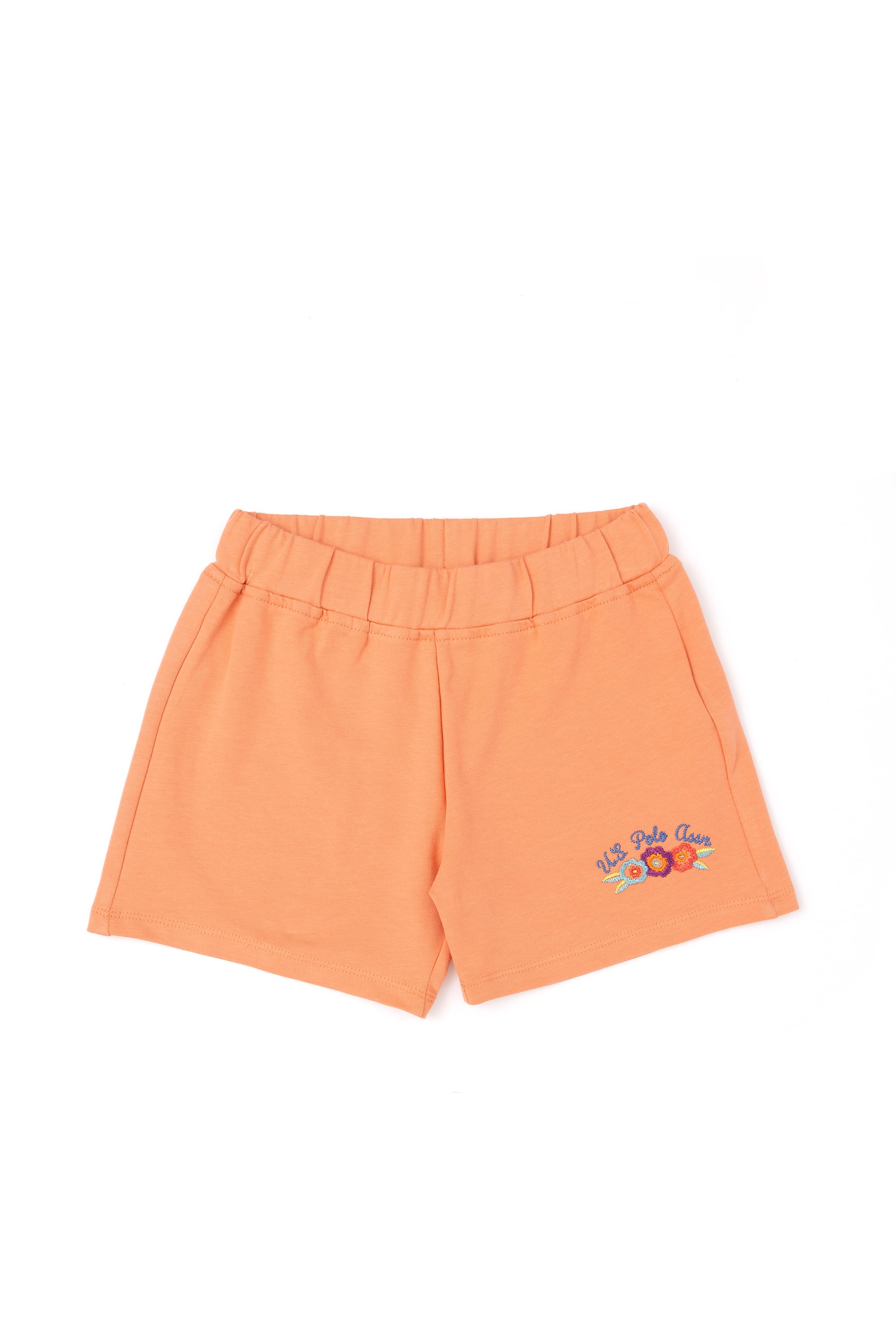 شلوارک بافتنی مدل ماهی سالمون گل بهی رگولار دخترانه یو اس پولو | US POLO ASSN