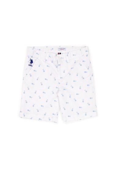 شلوارک بافتنی سفید  سفید  بیسیک  پسرانه یو اس پولو | US POLO ASSN