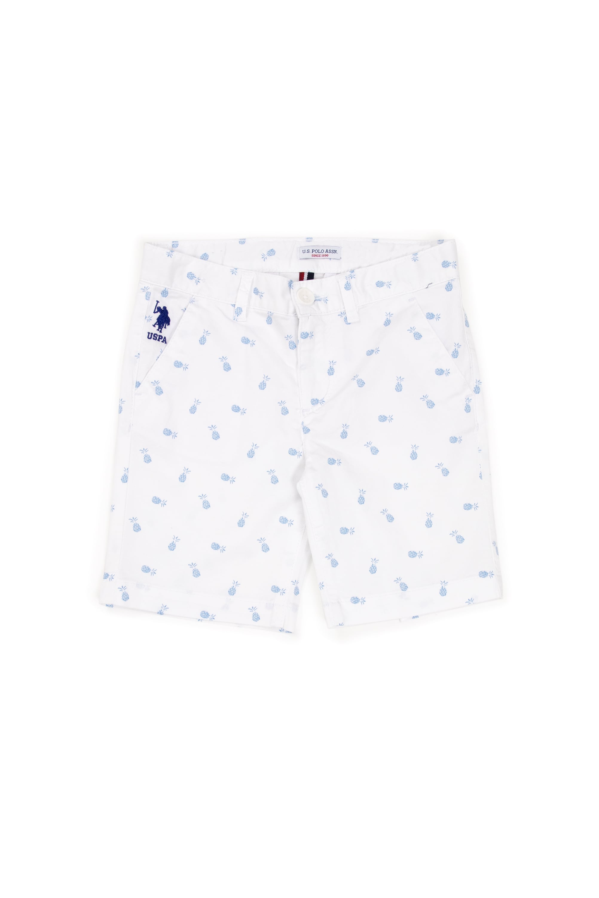 شلوارک بافتنی سفید سفید بیسیک پسرانه یو اس پولو | US POLO ASSN