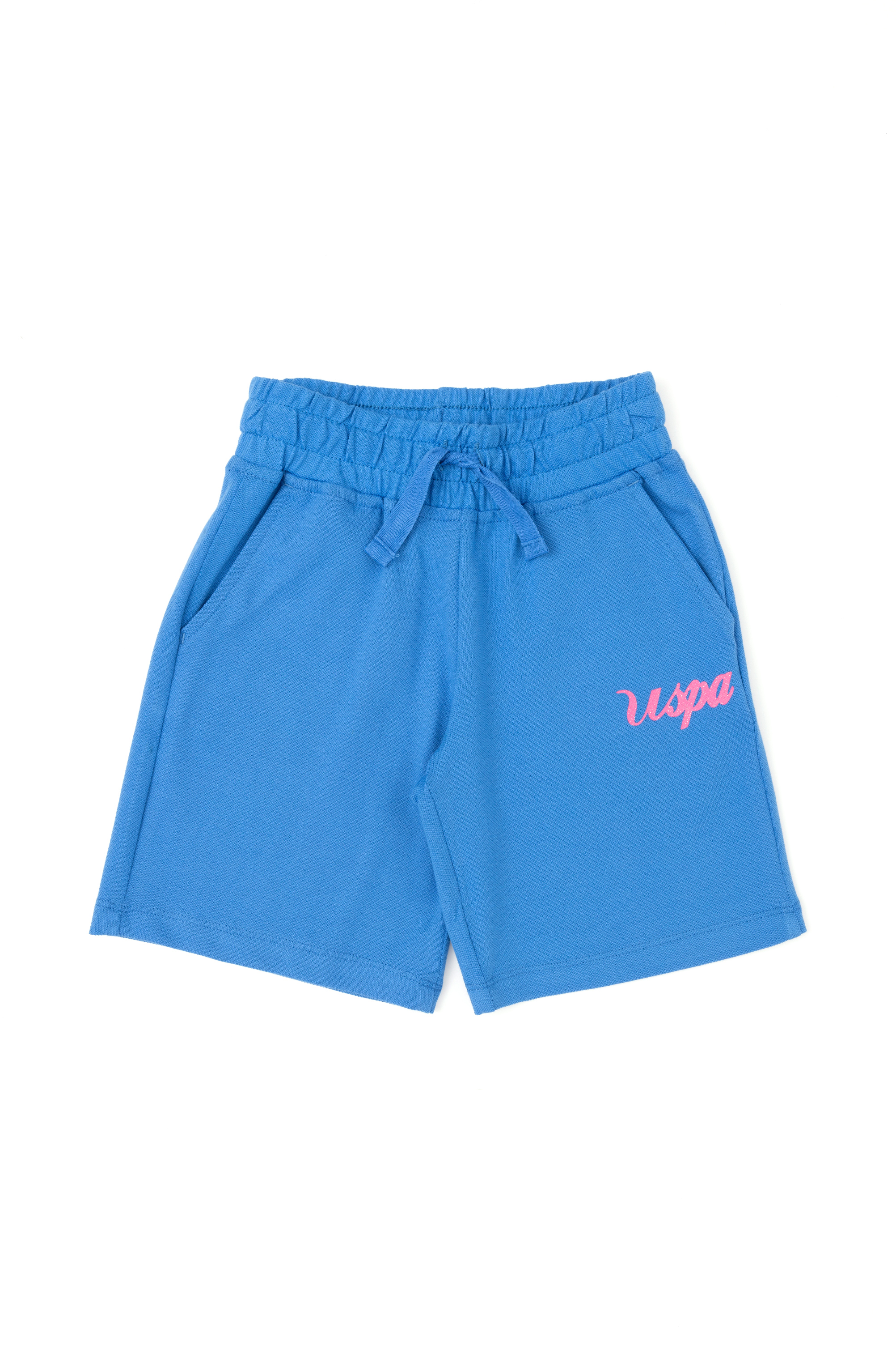 شلوارک بافتنی آبی استاندارد فیت دخترانه یو اس پولو | US POLO ASSN