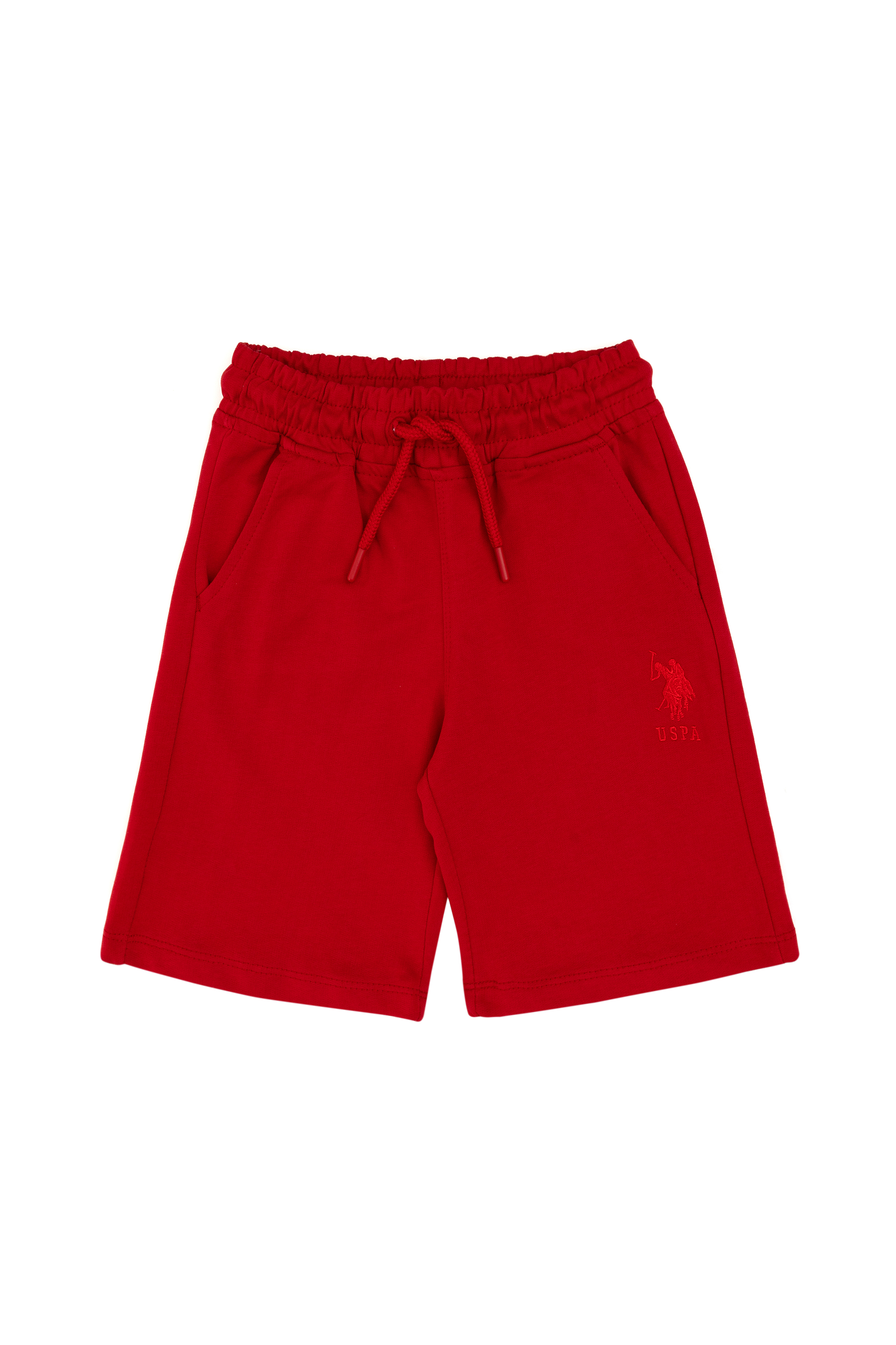 شلوارک برمودا کاپری بافتنی قرمز قرمز رگولار پسرانه یو اس پولو | US POLO ASSN