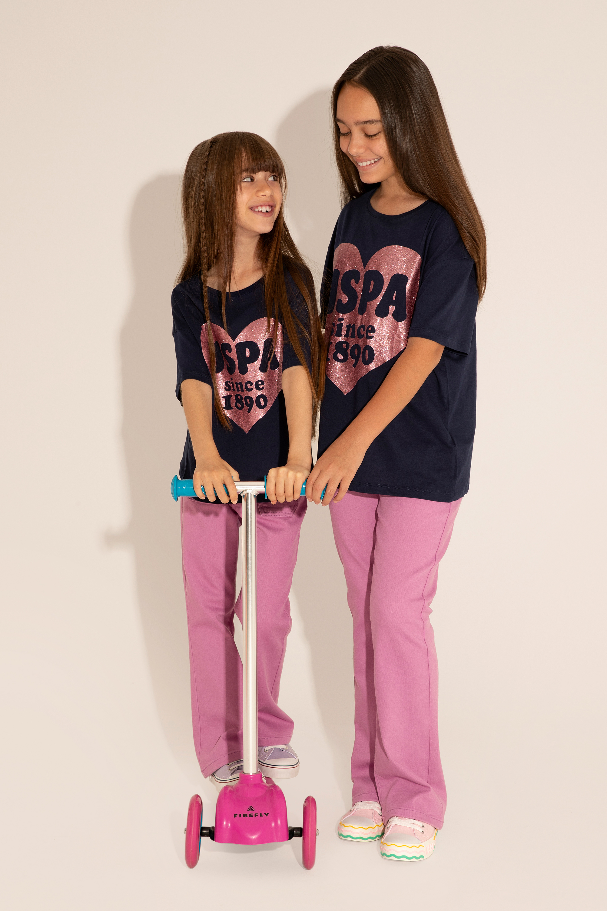 شلوار جین صورتی Sl.Flare دخترانه یو اس پولو | US POLO ASSN