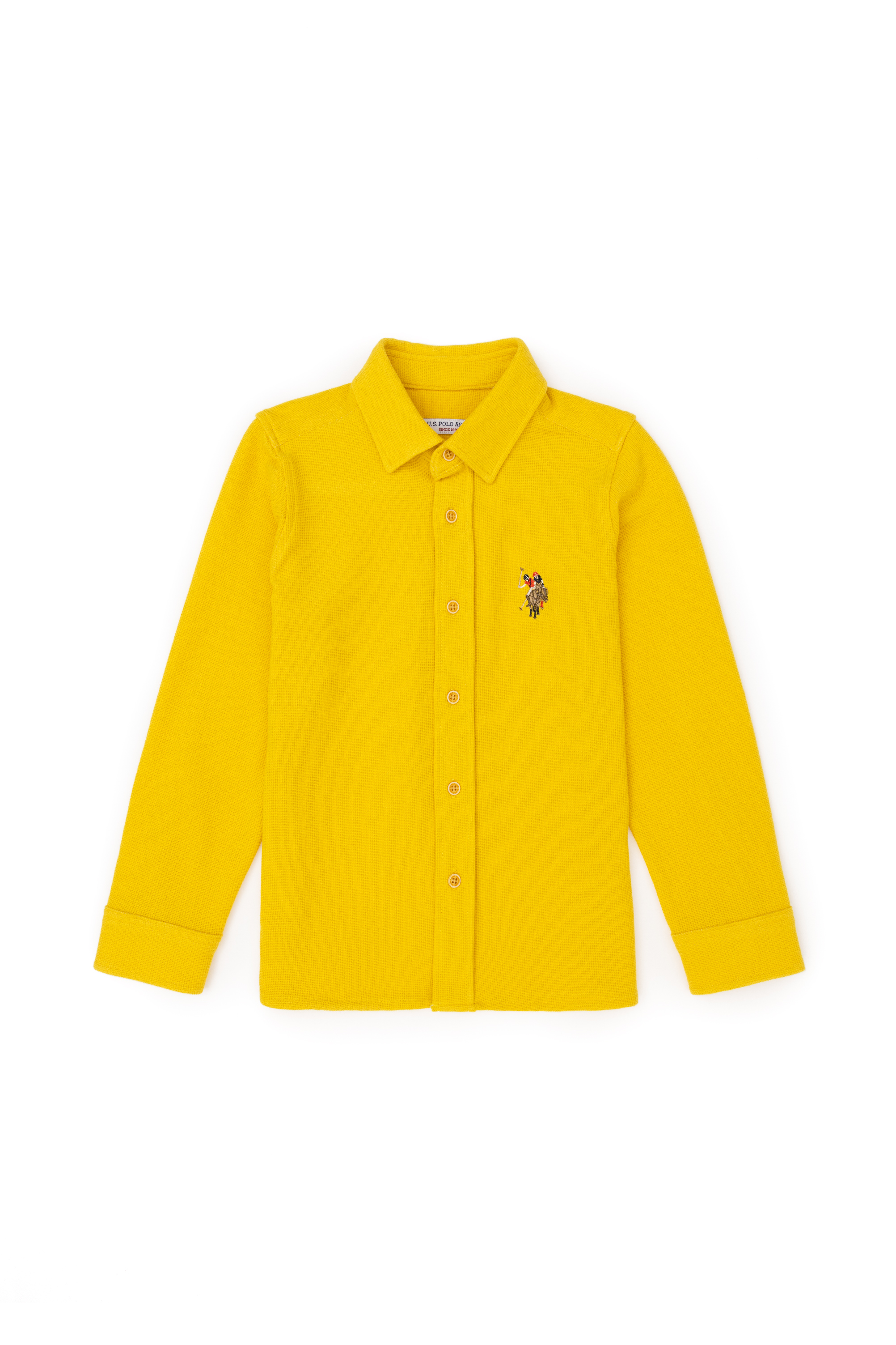 پیراهن زعفرانی زعفرانی رگولار پسرانه یو اس پولو | US POLO ASSN