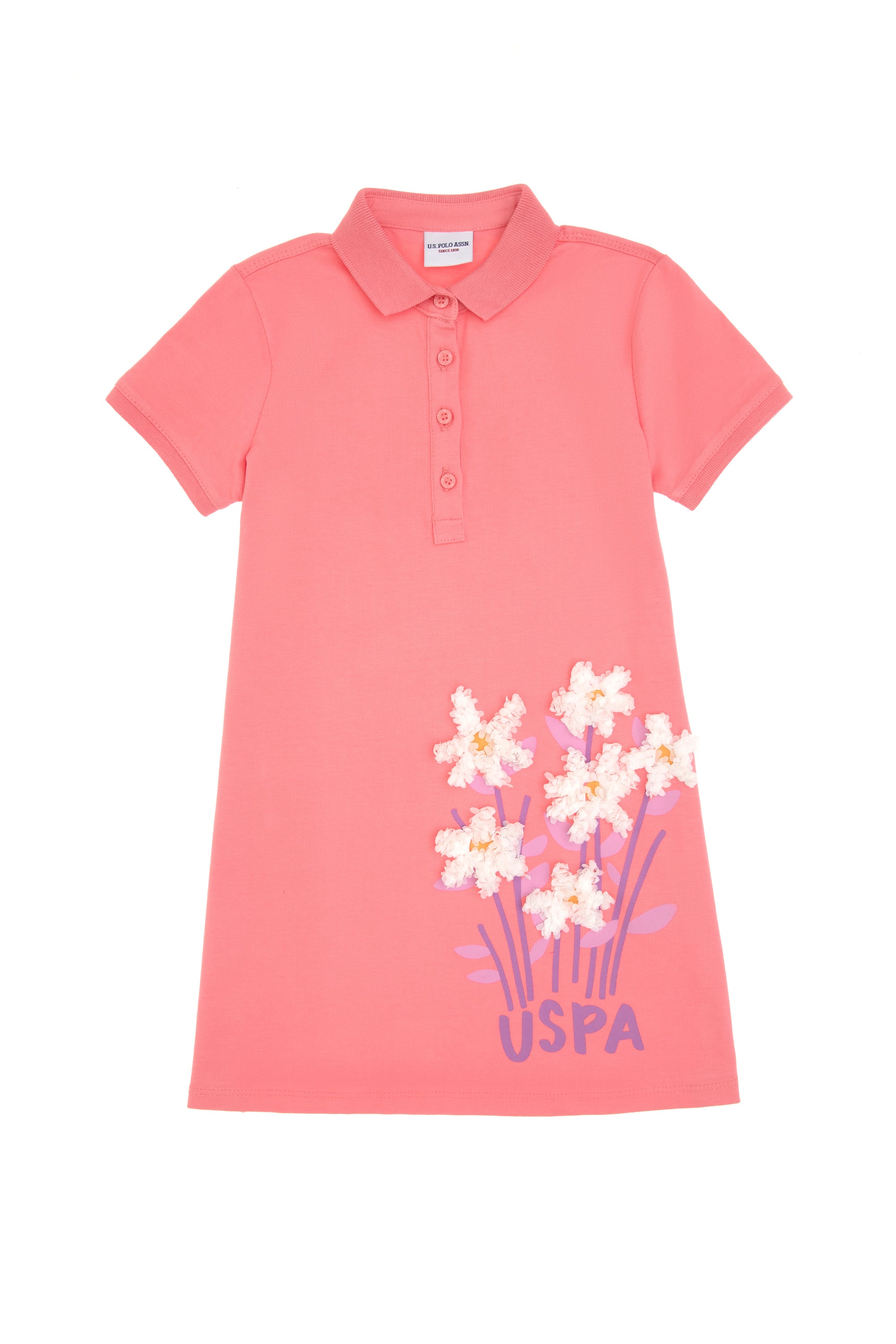 لباس بافتنی صورتی رگولار دخترانه یو اس پولو | US POLO ASSN