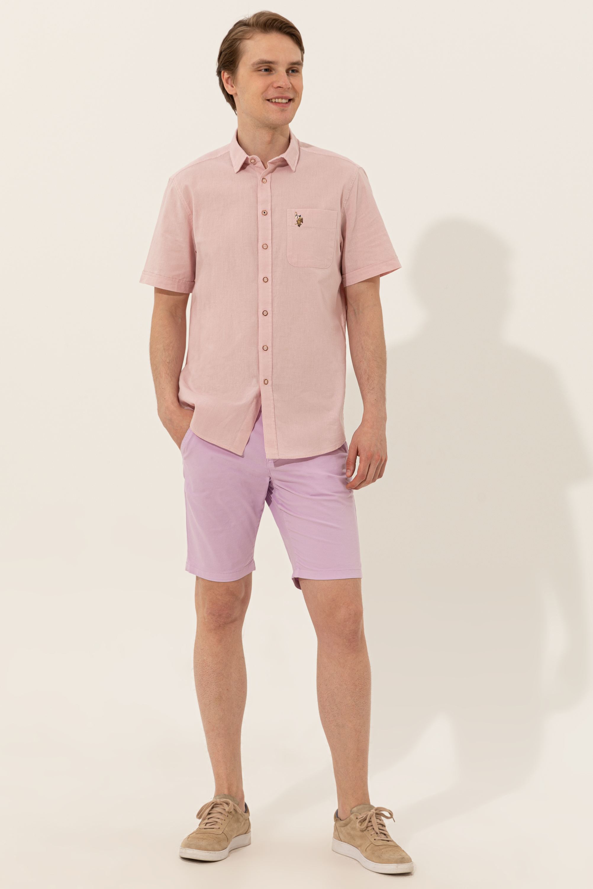 شلوارک بنفش رگولار مردانه یو اس پولو | US POLO ASSN