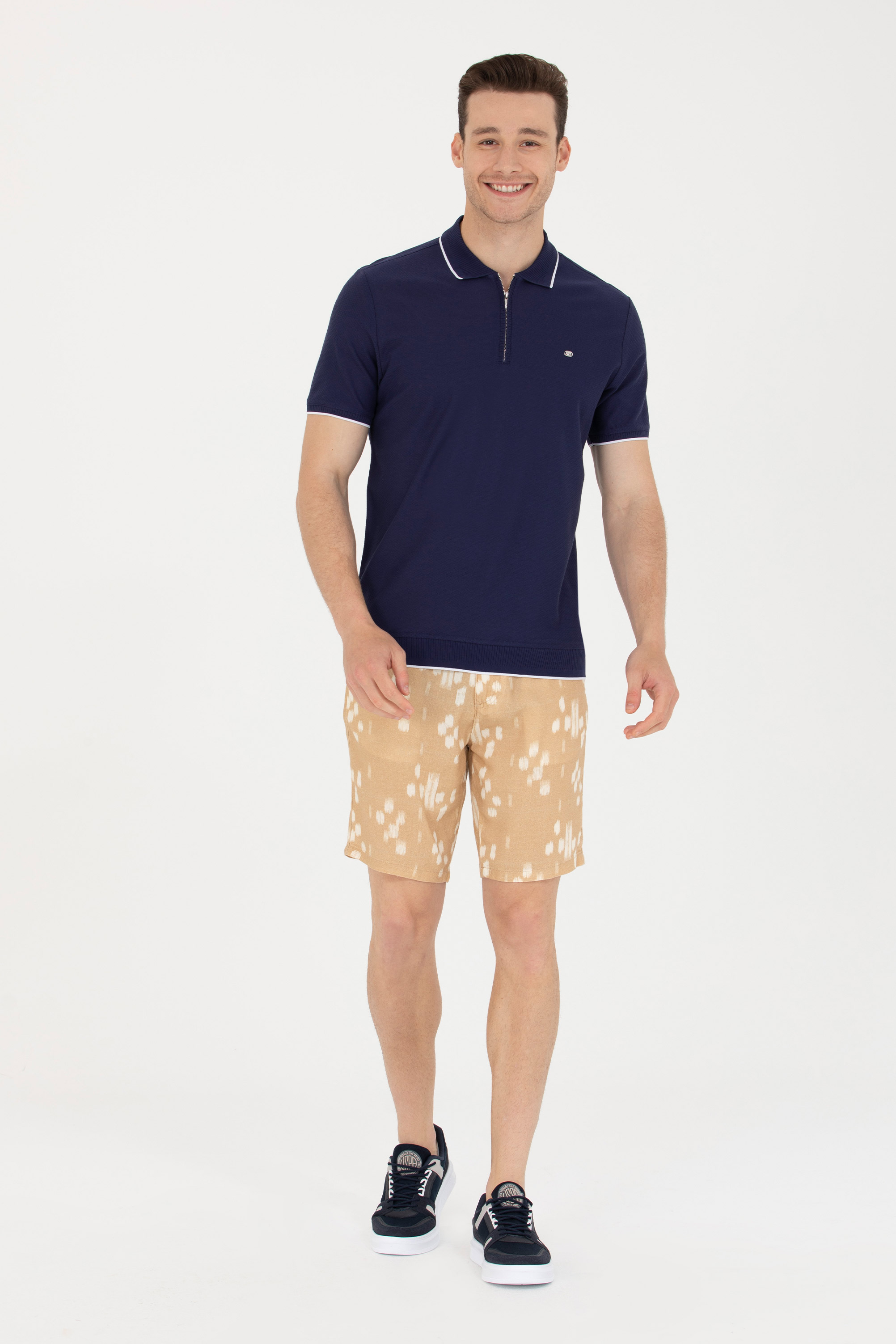 شلوارک شتری رگولار مردانه یو اس پولو | US POLO ASSN