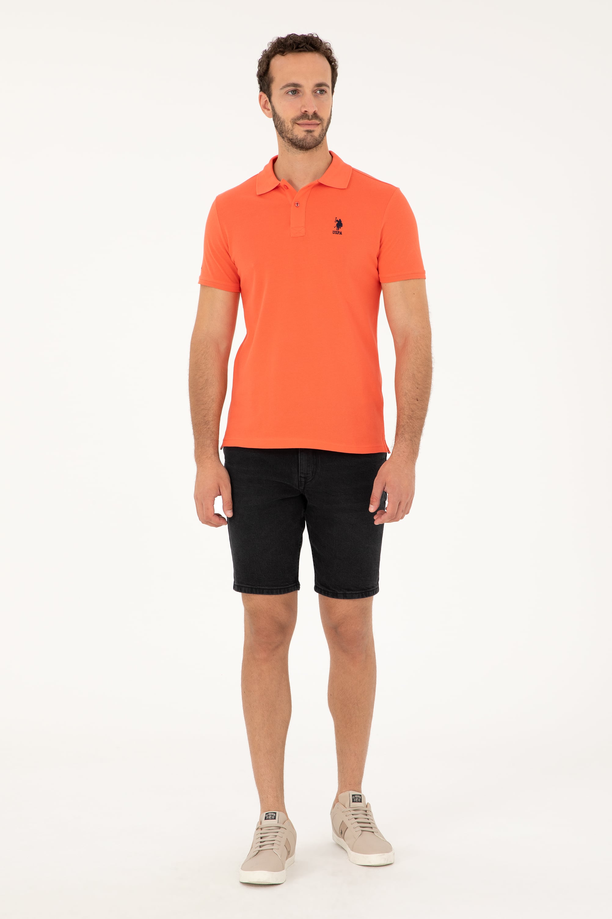 شلوارک جین سیاه رگولار مردانه یو اس پولو | US POLO ASSN