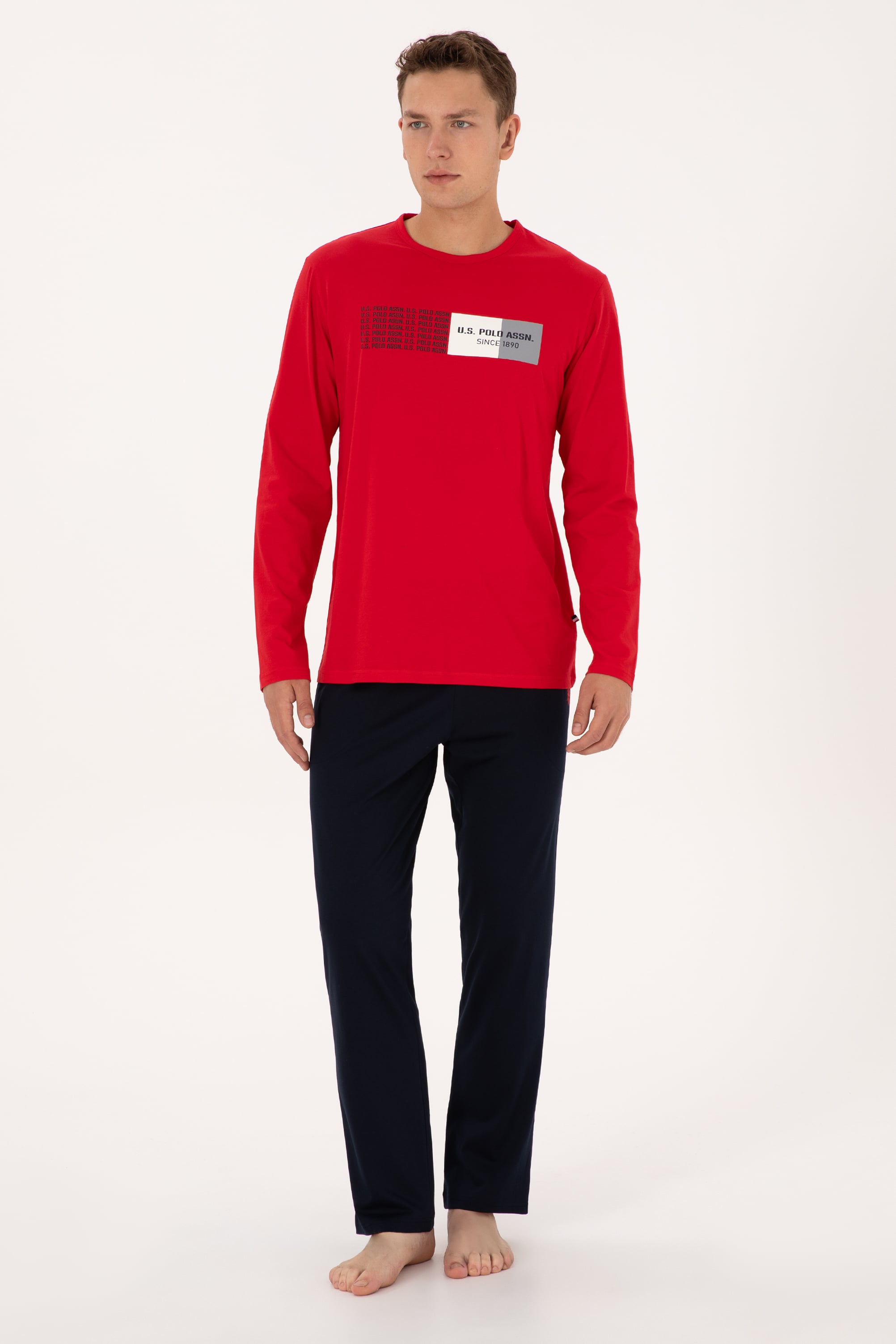 ست پیژامه قرمز استاندارد فیت مردانه یو اس پولو | US POLO ASSN