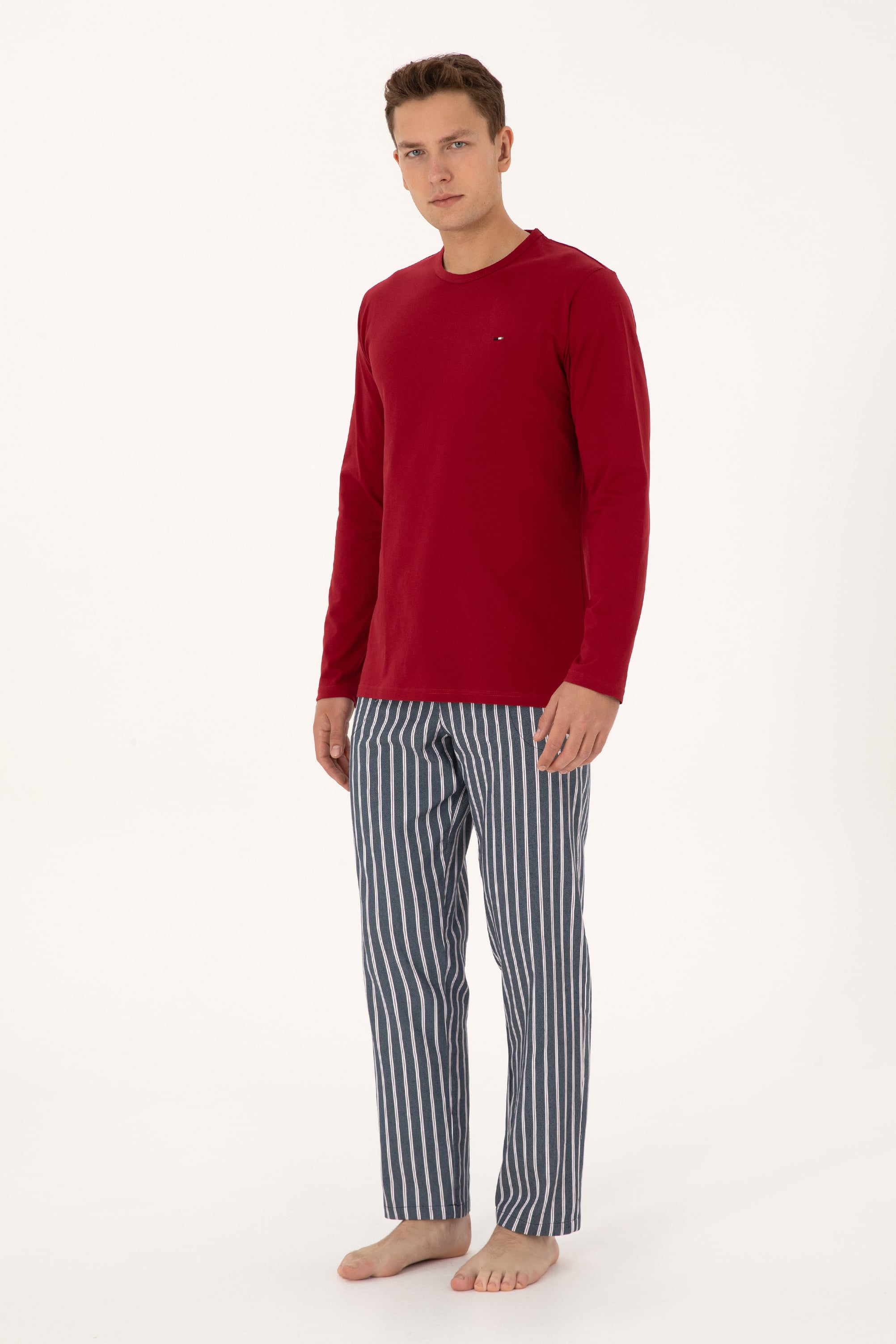 ست پیژامه بورگاندی استاندارد فیت مردانه یو اس پولو | US POLO ASSN