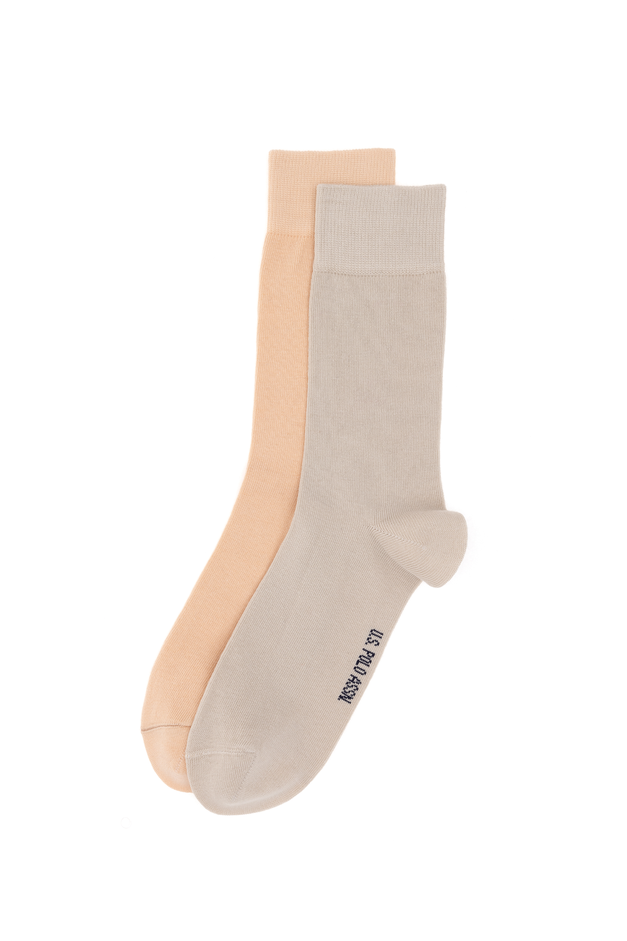 دو عدد جوراب خاکستری ملانژ رگولار مردانه یو اس پولو | US POLO ASSN