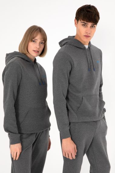 سویشرت هودی  زغالی ملانژ  رگولار  مردانه یو اس پولو | US POLO ASSN