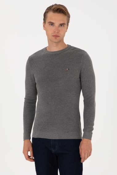 بافت بیسیک  خاکستری ملانژ  Ex.Slim  مردانه یو اس پولو | US POLO ASSN