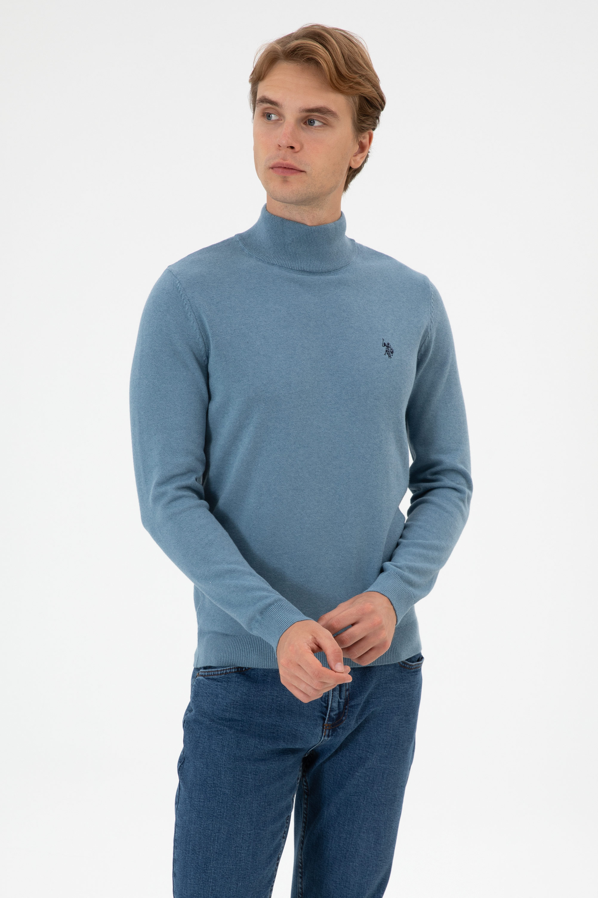 بافت بیسیک آبی اندامی مردانه یو اس پولو | US POLO ASSN