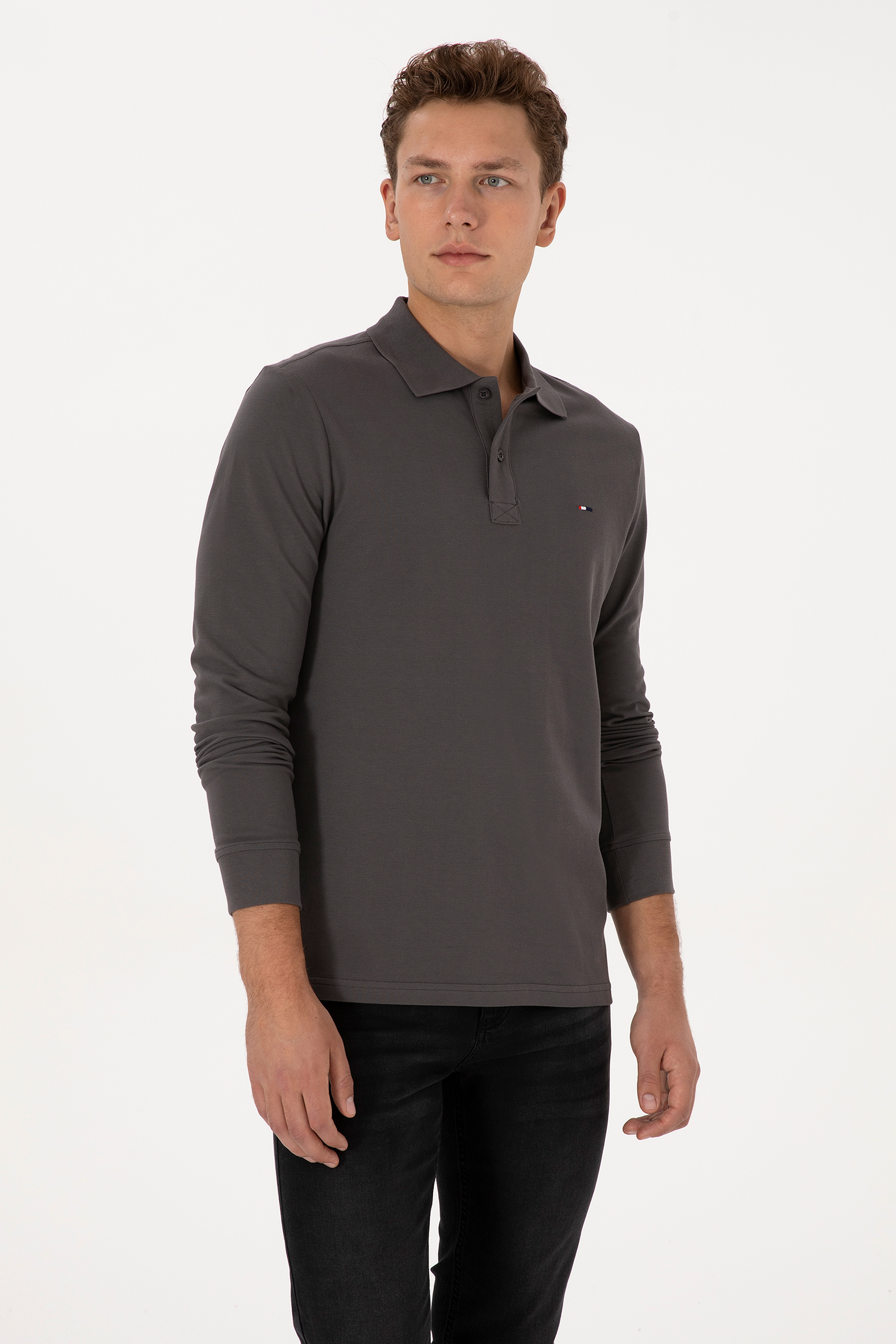 سویشرت بیسیک خاکستری رگولار مردانه یو اس پولو | US POLO ASSN
