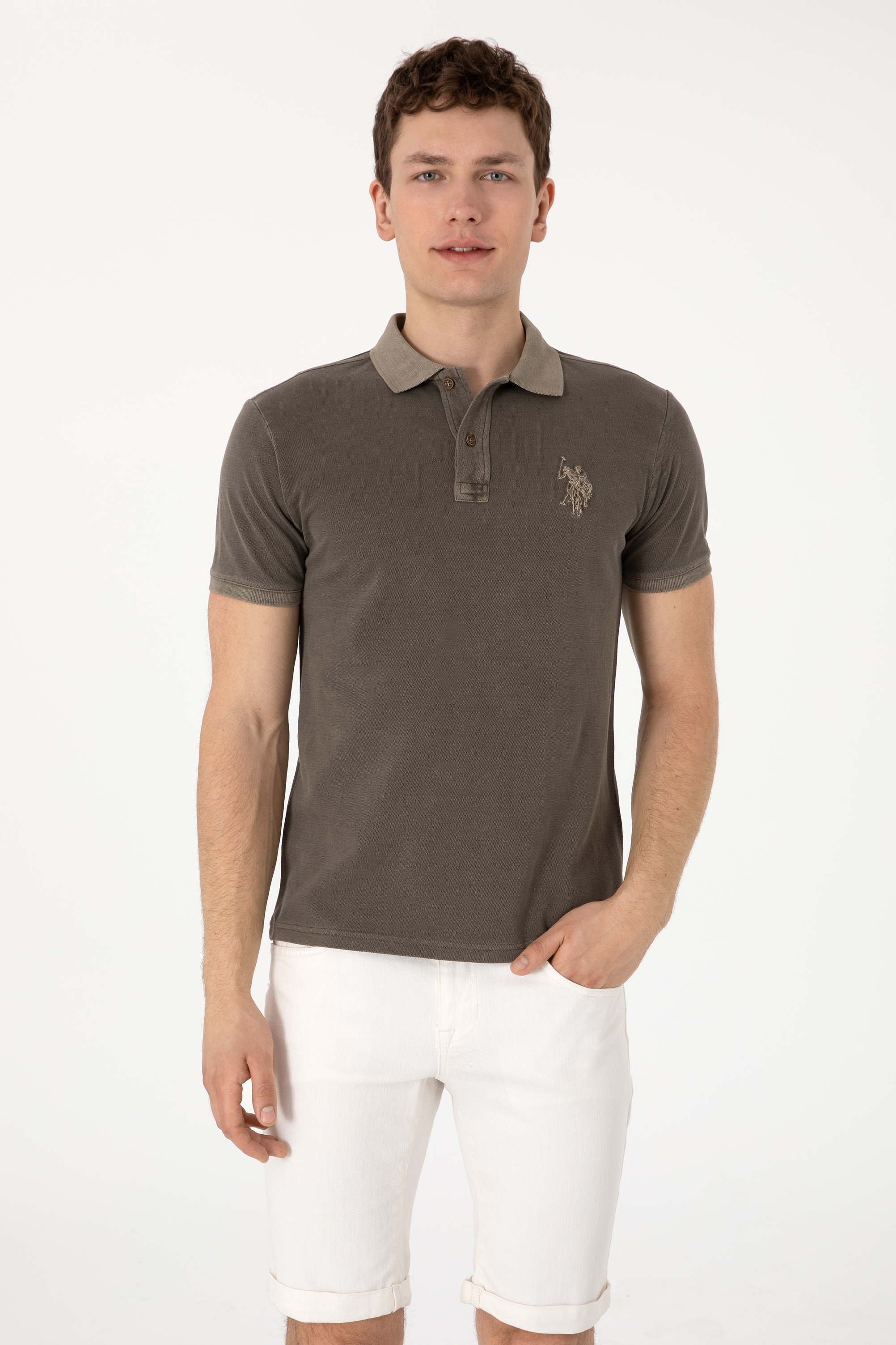 پولوشرت اسلیم فیت یقه پولو ویزون اندامی مردانه یو اس پولو | US POLO ASSN