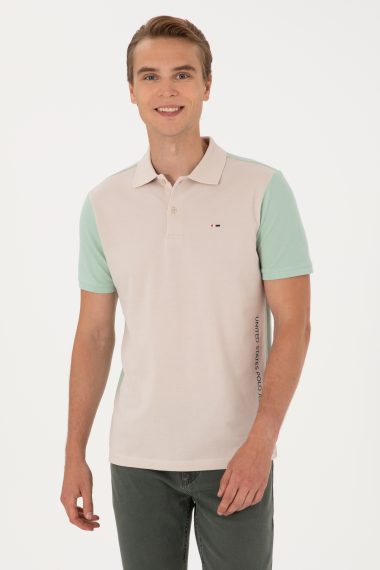 پولوشرت رگولار فیت یقه پولو سبزآبی  رگولار  مردانه یو اس پولو | US POLO ASSN