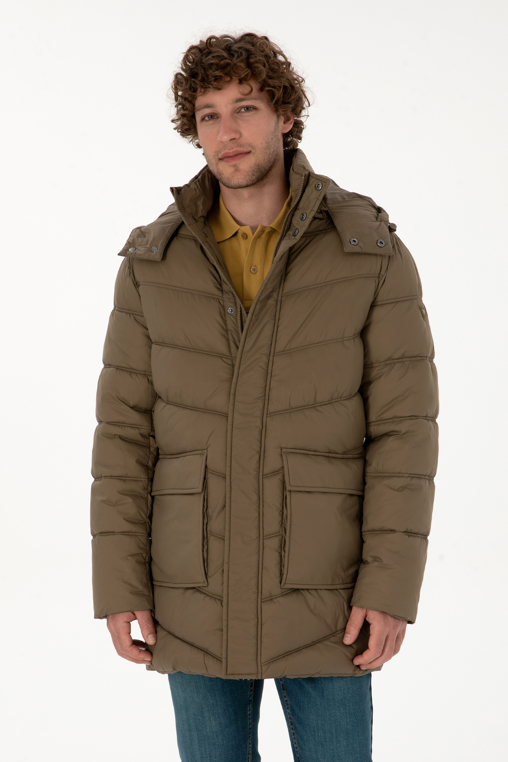 کاپشن خاکی رگولار مردانه یو اس پولو | US POLO ASSN