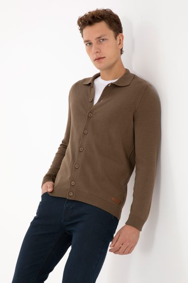 ژاکت بیسیک  خاکی روشن  رگولار  مردانه یو اس پولو | US POLO ASSN