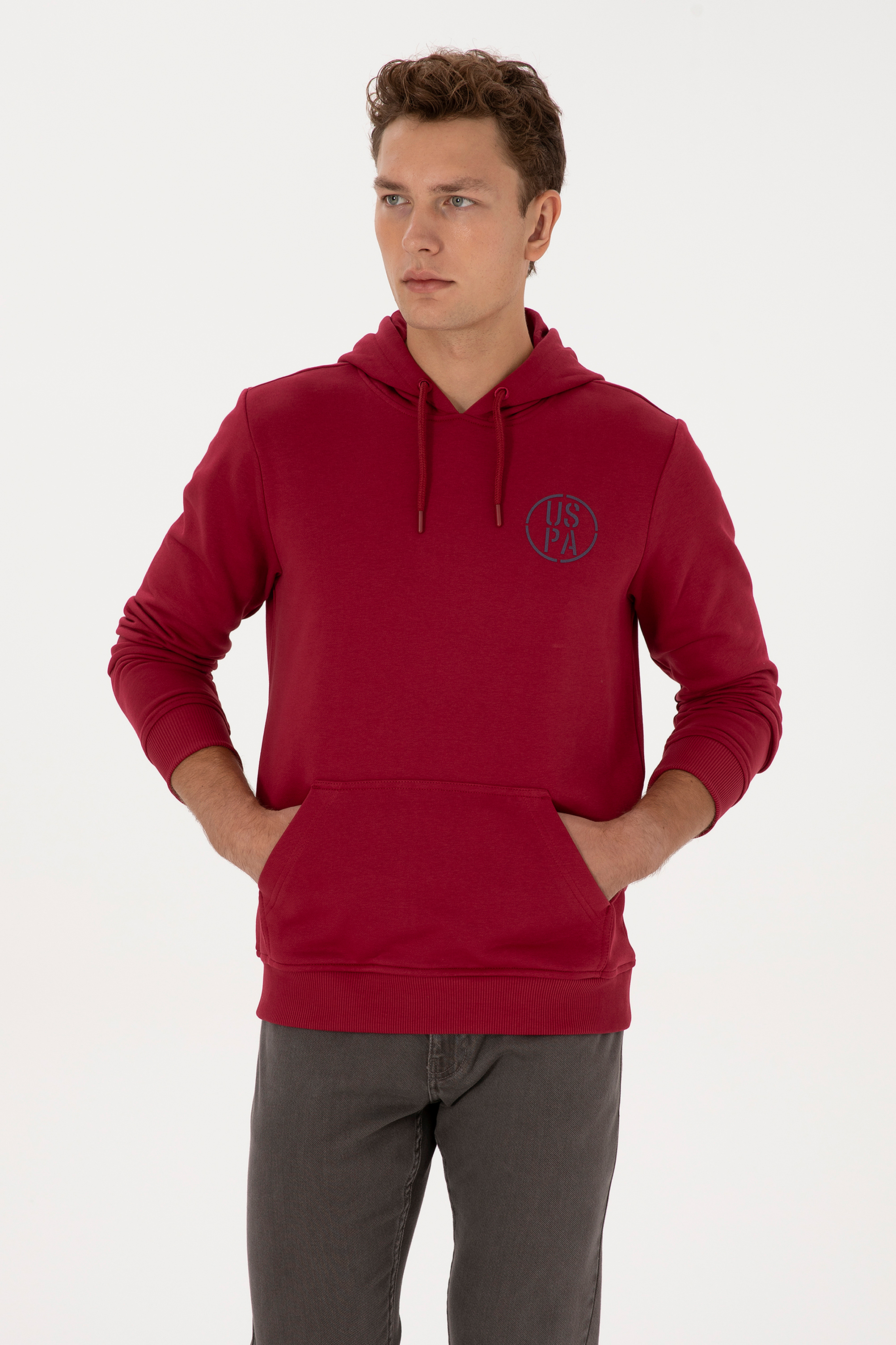 سویشرت قرمز رگولار مردانه یو اس پولو | US POLO ASSN