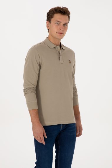 سویشرت بیسیک  خاکی روشن  رگولار  مردانه یو اس پولو | US POLO ASSN