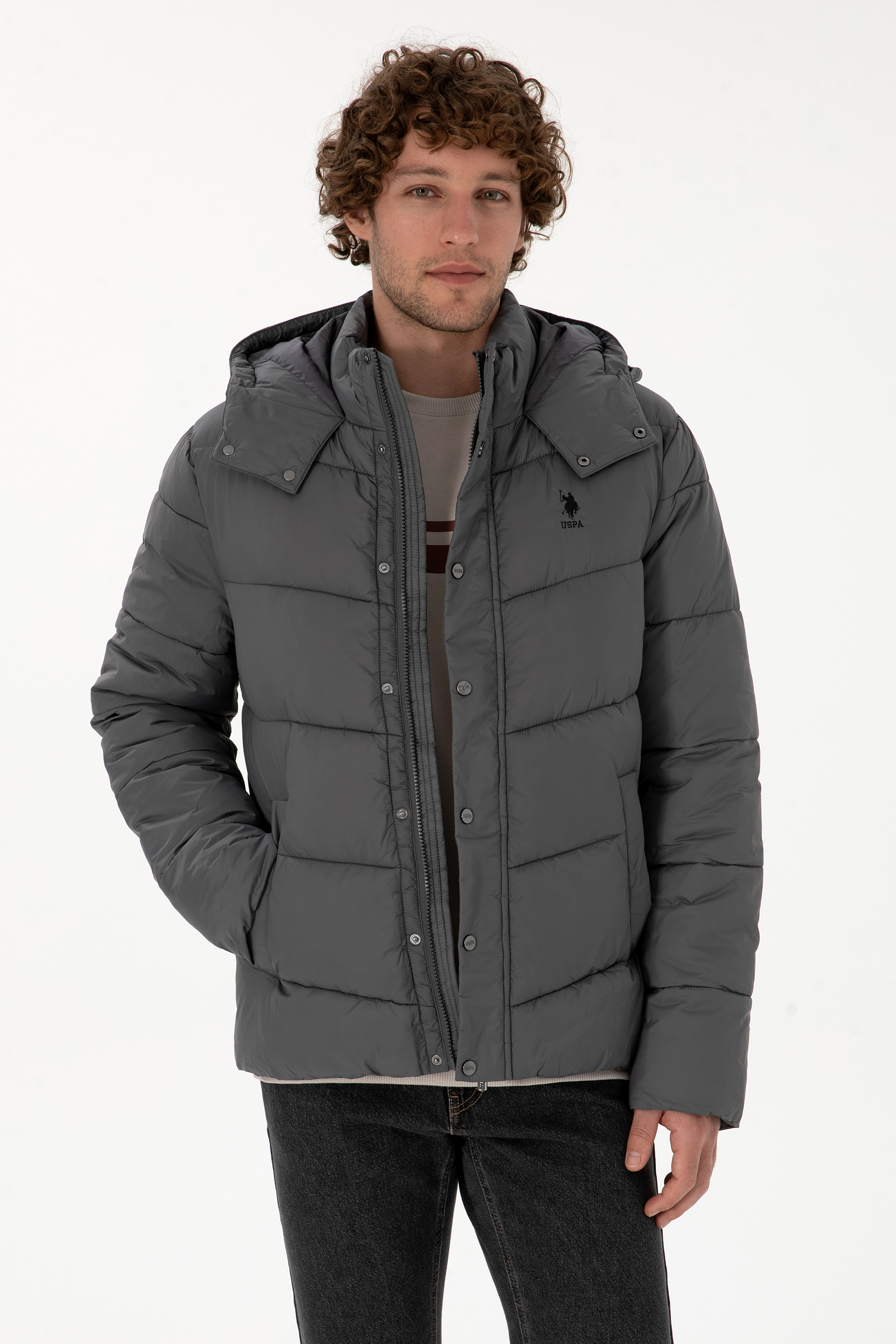 کاپشن خاکستری BASIC مردانه یو اس پولو | US POLO ASSN