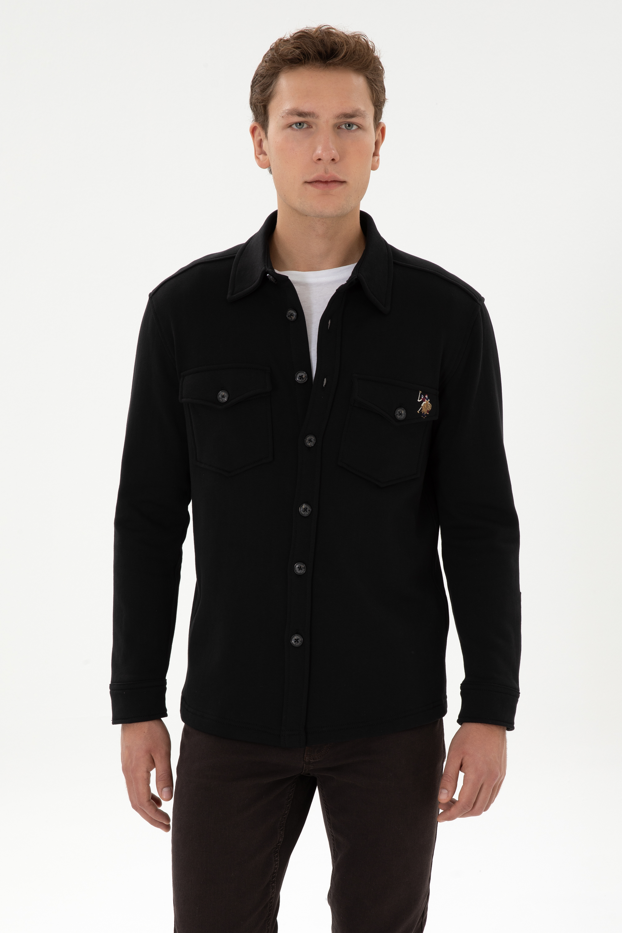پیراهن سیاه ریلکس مردانه یو اس پولو | US POLO ASSN
