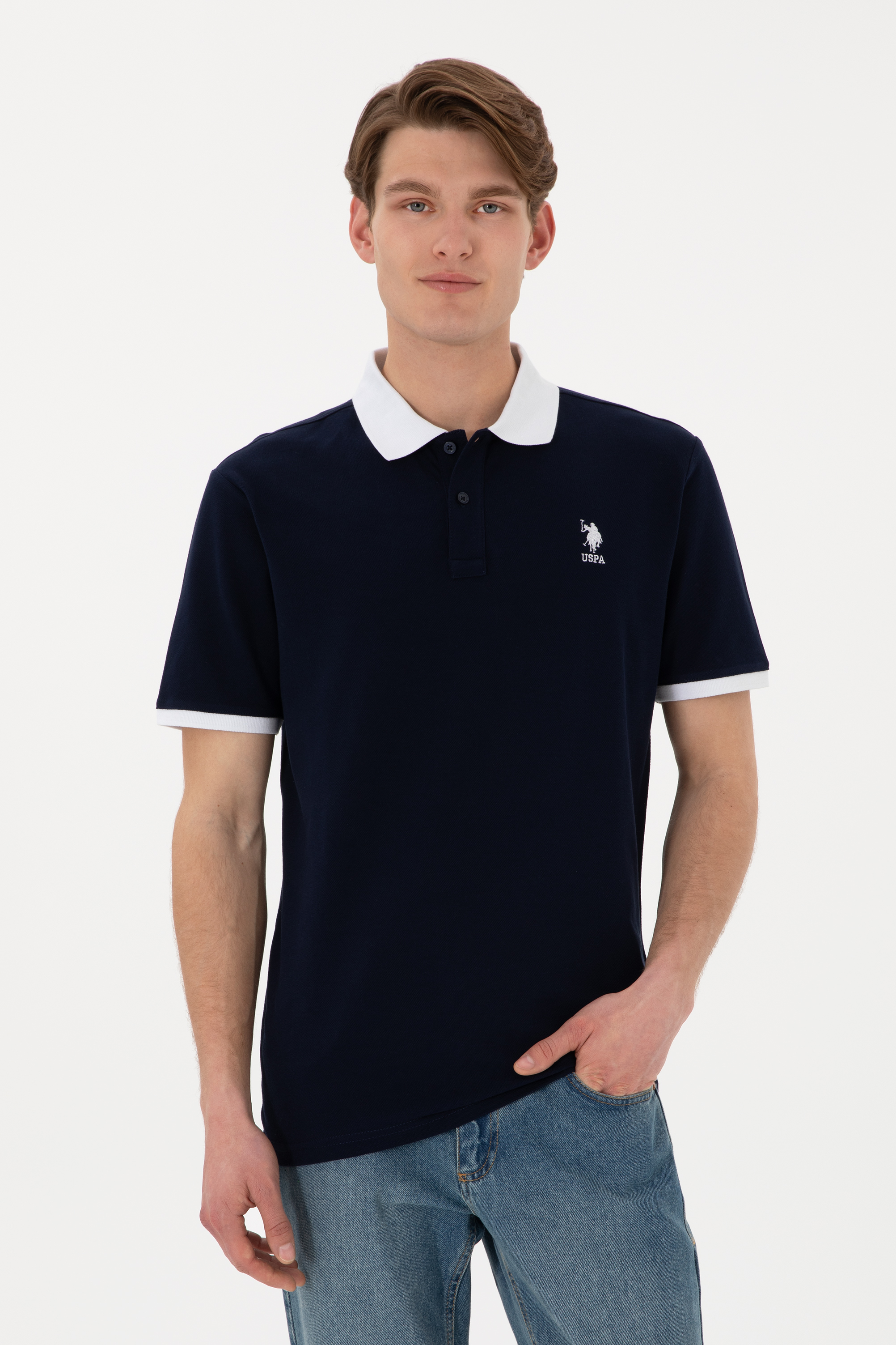 پولوشرت رگولار فیت لاجورد رگولار مردانه یو اس پولو | US POLO ASSN