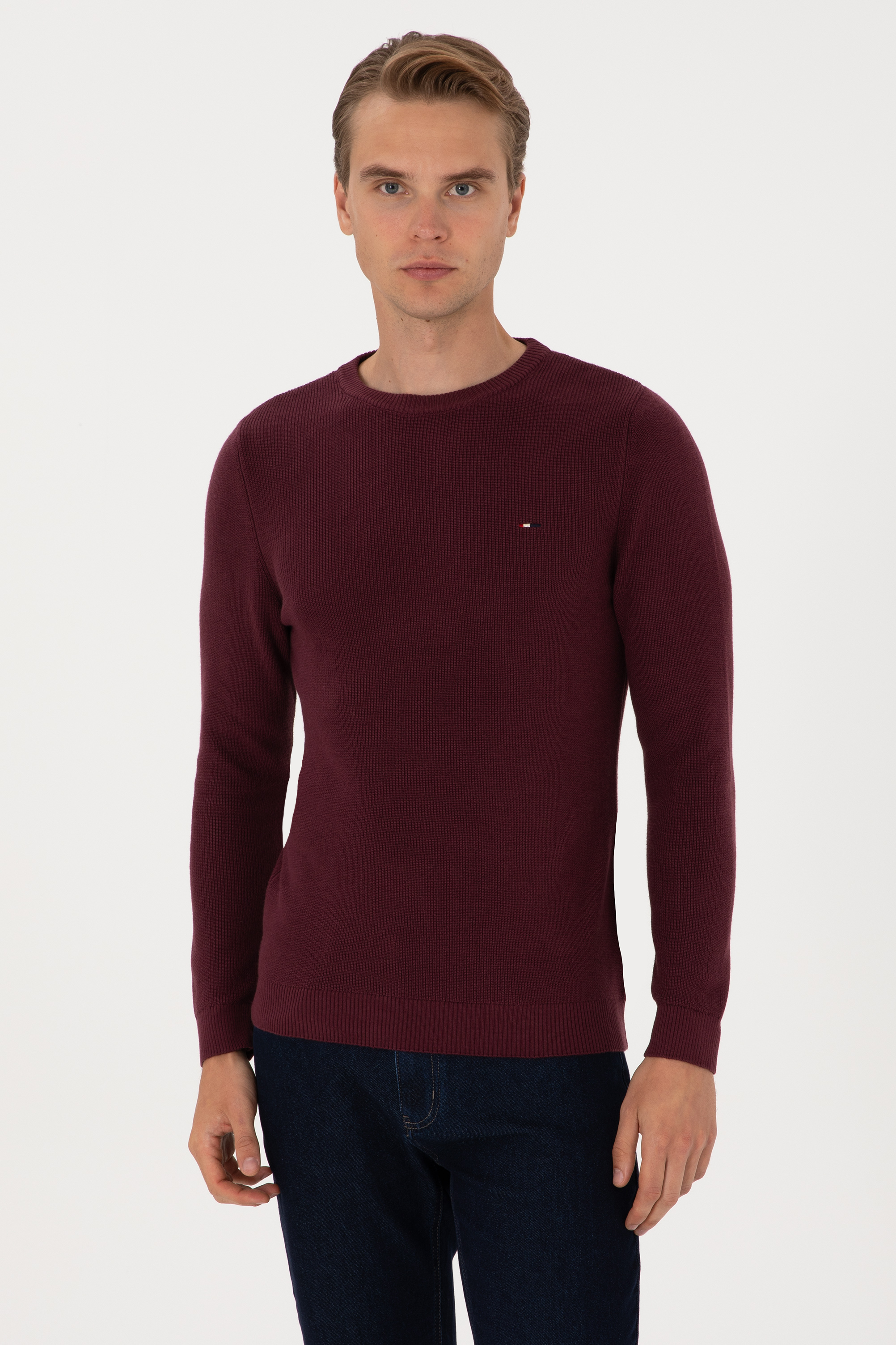 بافت بیسیک آلبالویی Ex.Slim مردانه یو اس پولو | US POLO ASSN