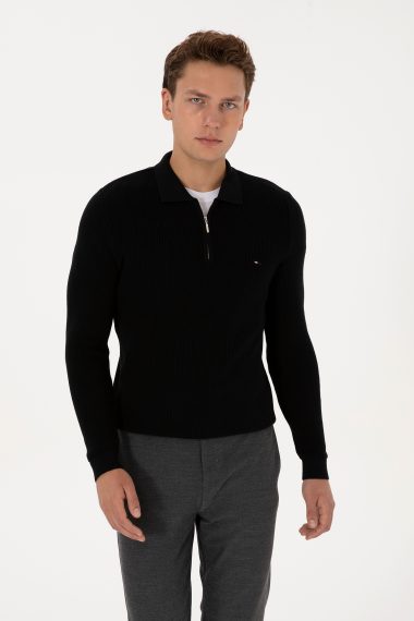 بافت بیسیک  سیاه  رگولار  مردانه یو اس پولو | US POLO ASSN