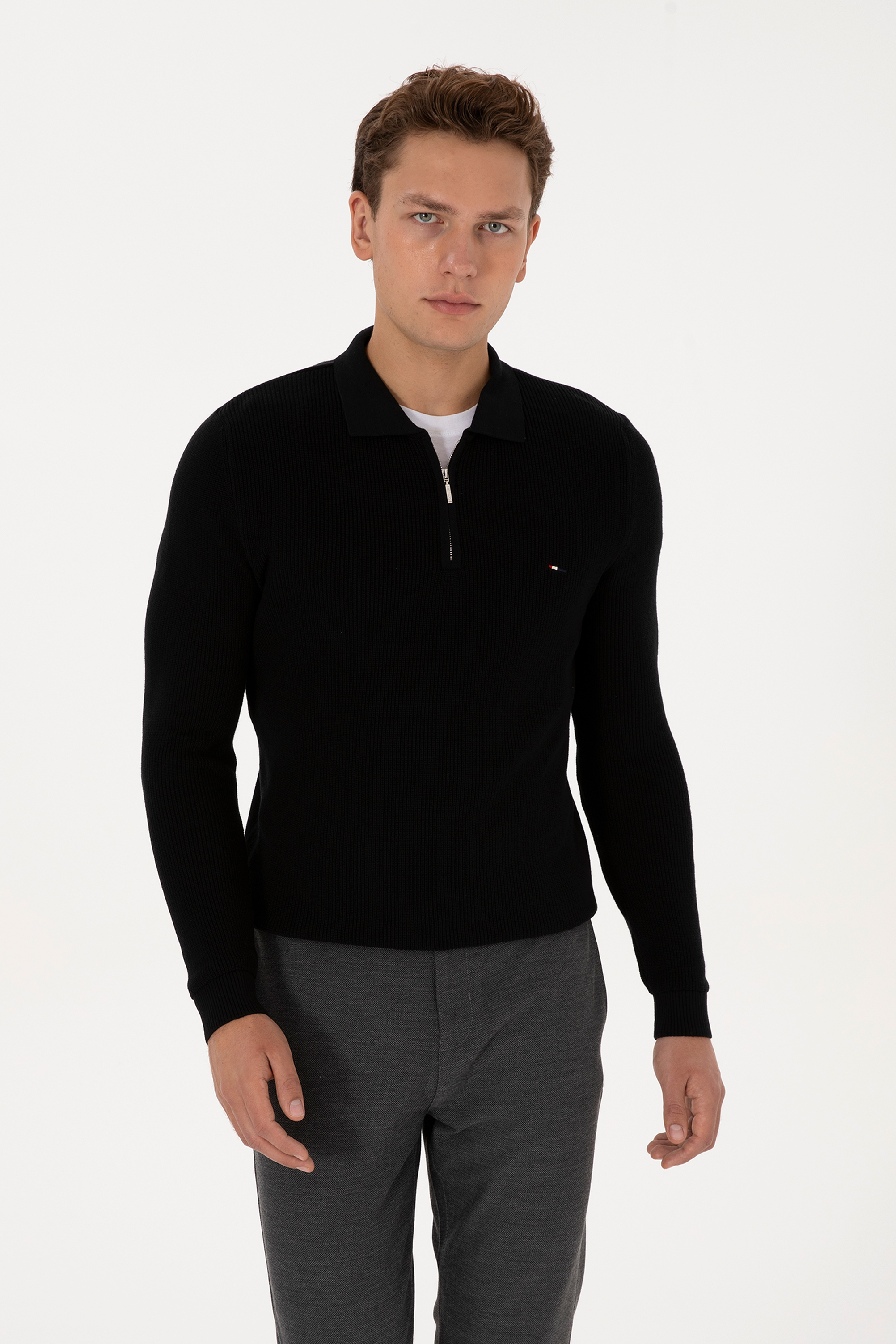 بافت بیسیک سیاه رگولار مردانه یو اس پولو | US POLO ASSN