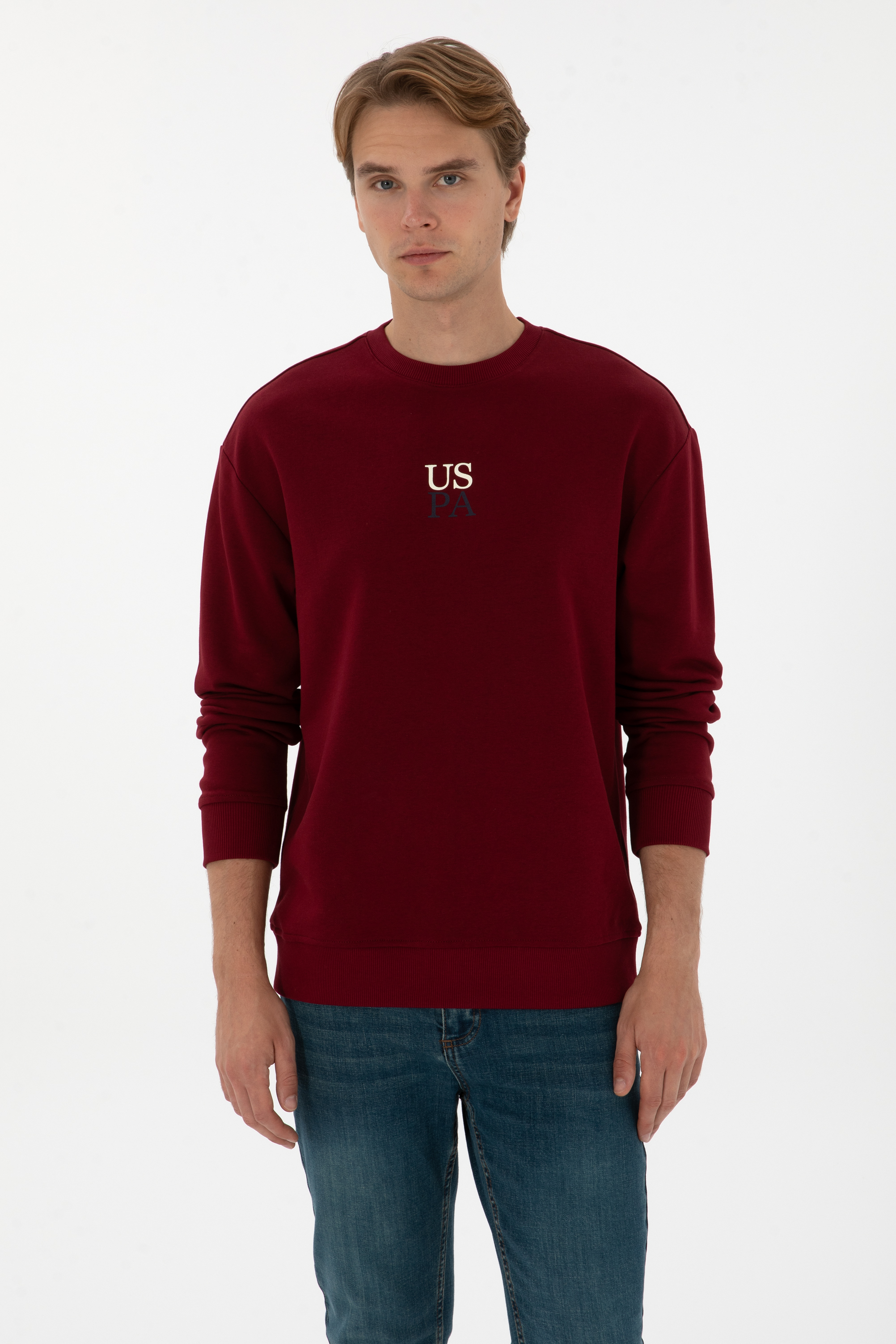 سویشرت بیسیک بورگاندی ریلکس مردانه یو اس پولو | US POLO ASSN