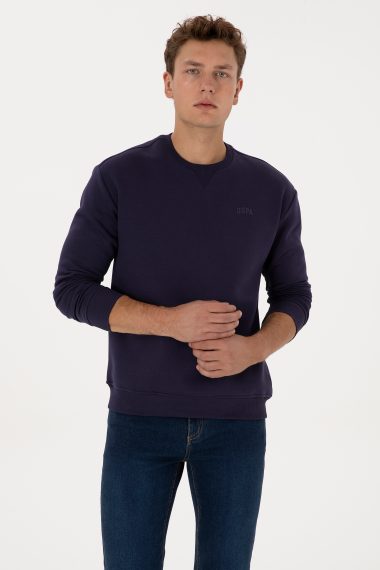 سویشرت بیسیک  بنفش  ریلکس  مردانه یو اس پولو | US POLO ASSN