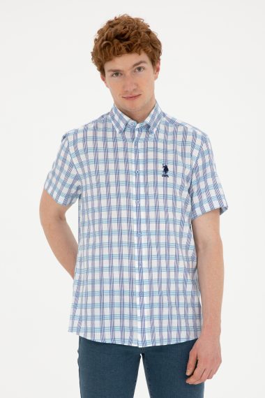 پیراهن  آبی  رگولار  مردانه یو اس پولو | US POLO ASSN