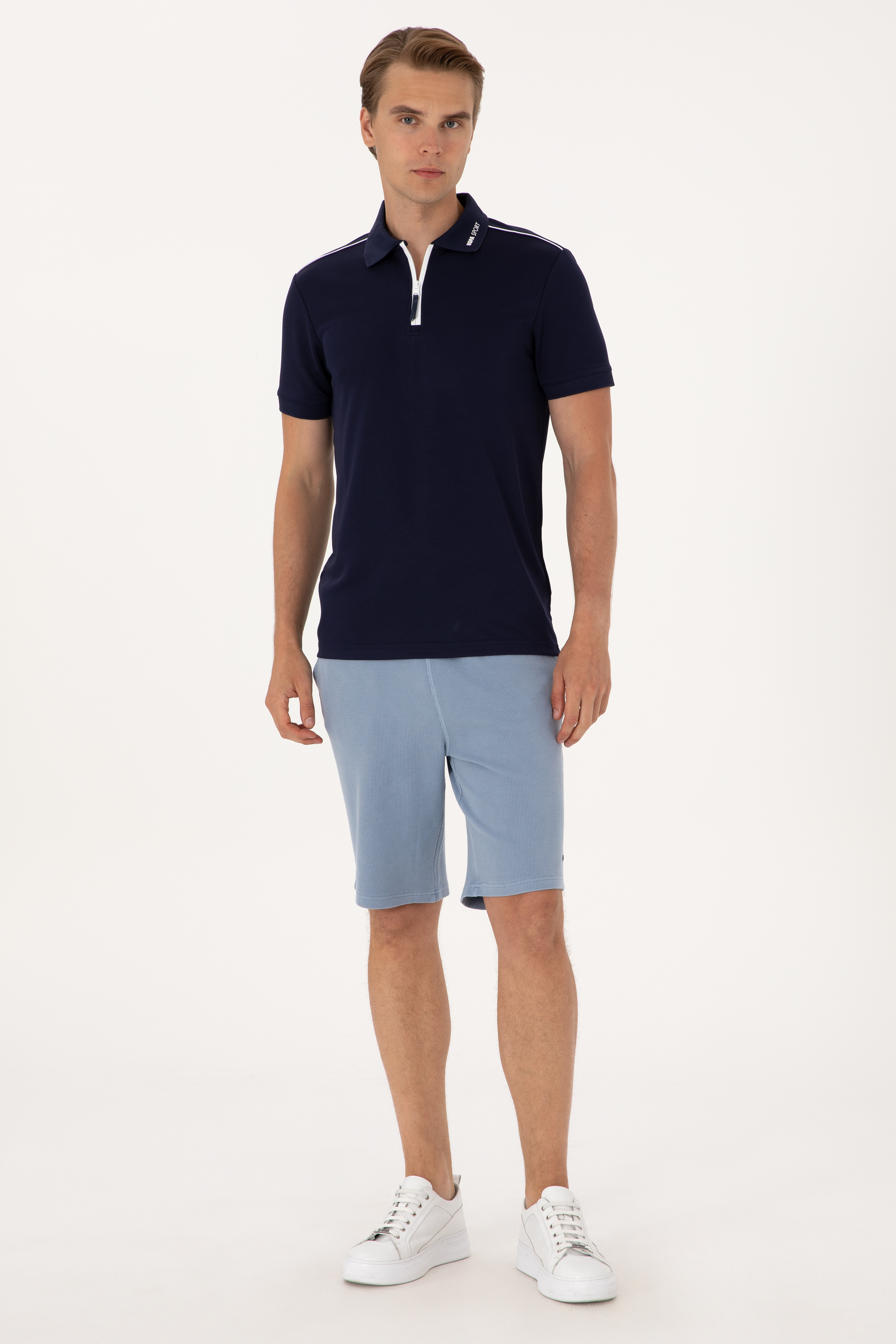 شلوارک آبی رگولار مردانه یو اس پولو | US POLO ASSN