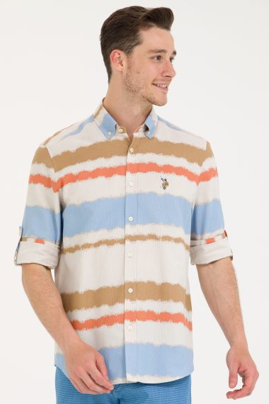پیراهن  آبی  ریلکس  مردانه یو اس پولو | US POLO ASSN