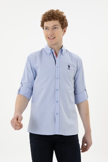 پیراهن  آبی  رگولار  مردانه یو اس پولو | US POLO ASSN