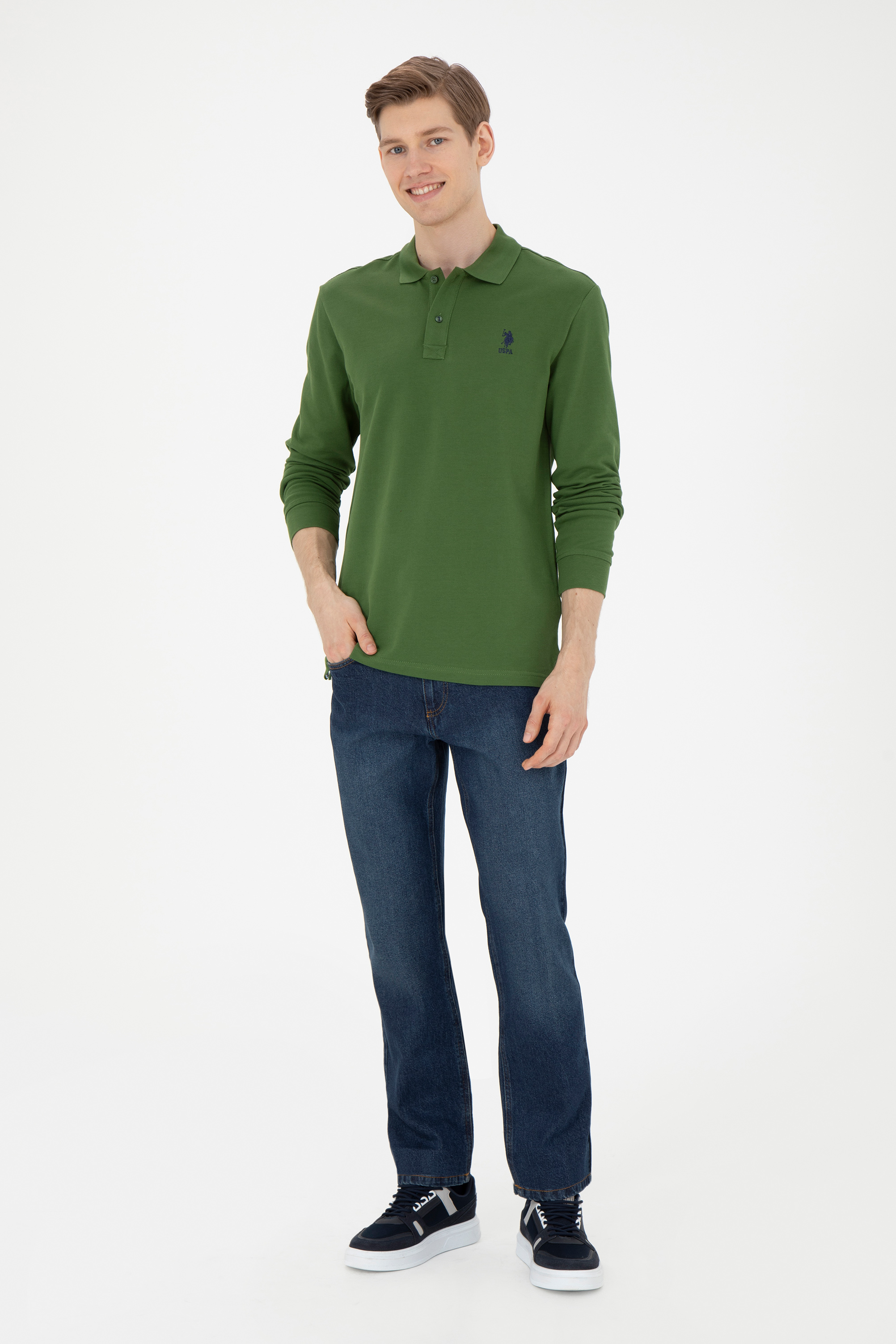 شلوار جین آبی تیره ریلکس مردانه یو اس پولو | US POLO ASSN