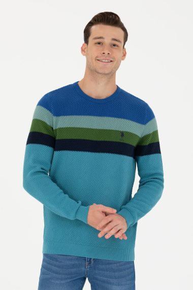 بافت  آبی نفتی  اندامی  مردانه یو اس پولو | US POLO ASSN