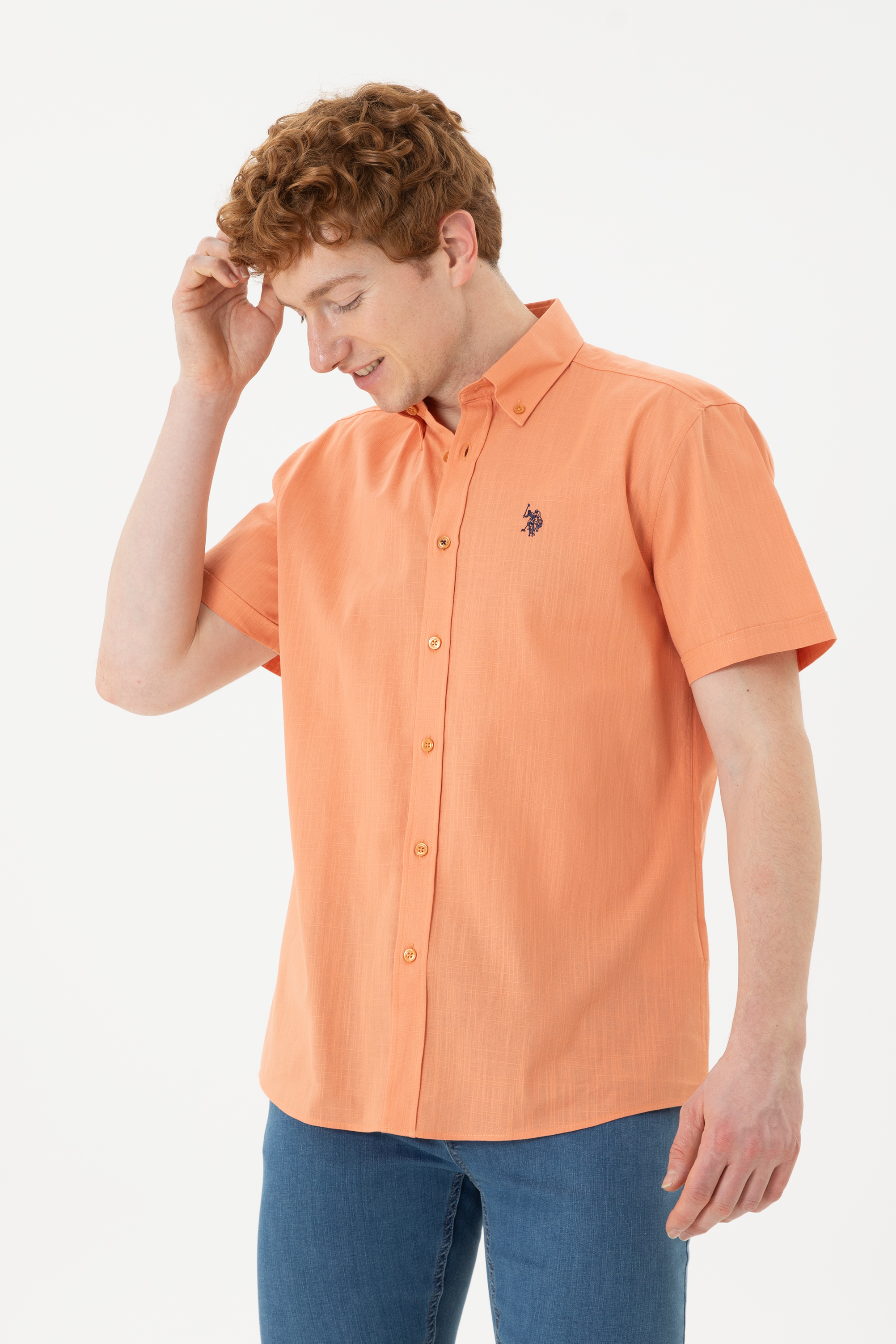 پیراهن آجری رگولار مردانه یو اس پولو | US POLO ASSN