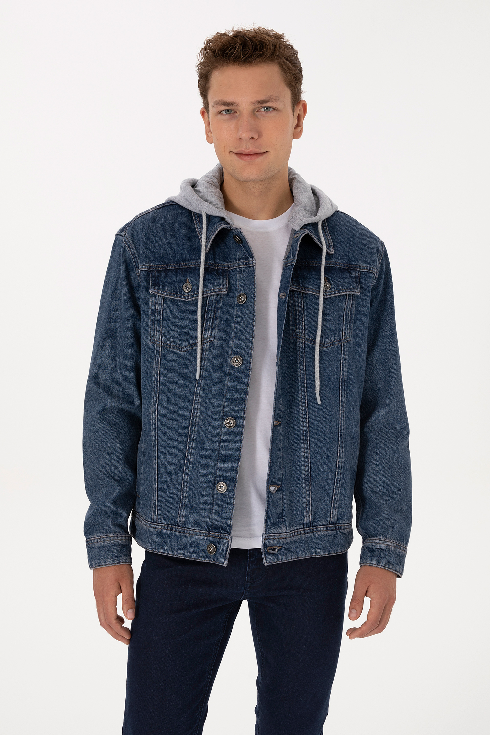 پیراهن جین آبی تیره Oversize مردانه یو اس پولو | US POLO ASSN