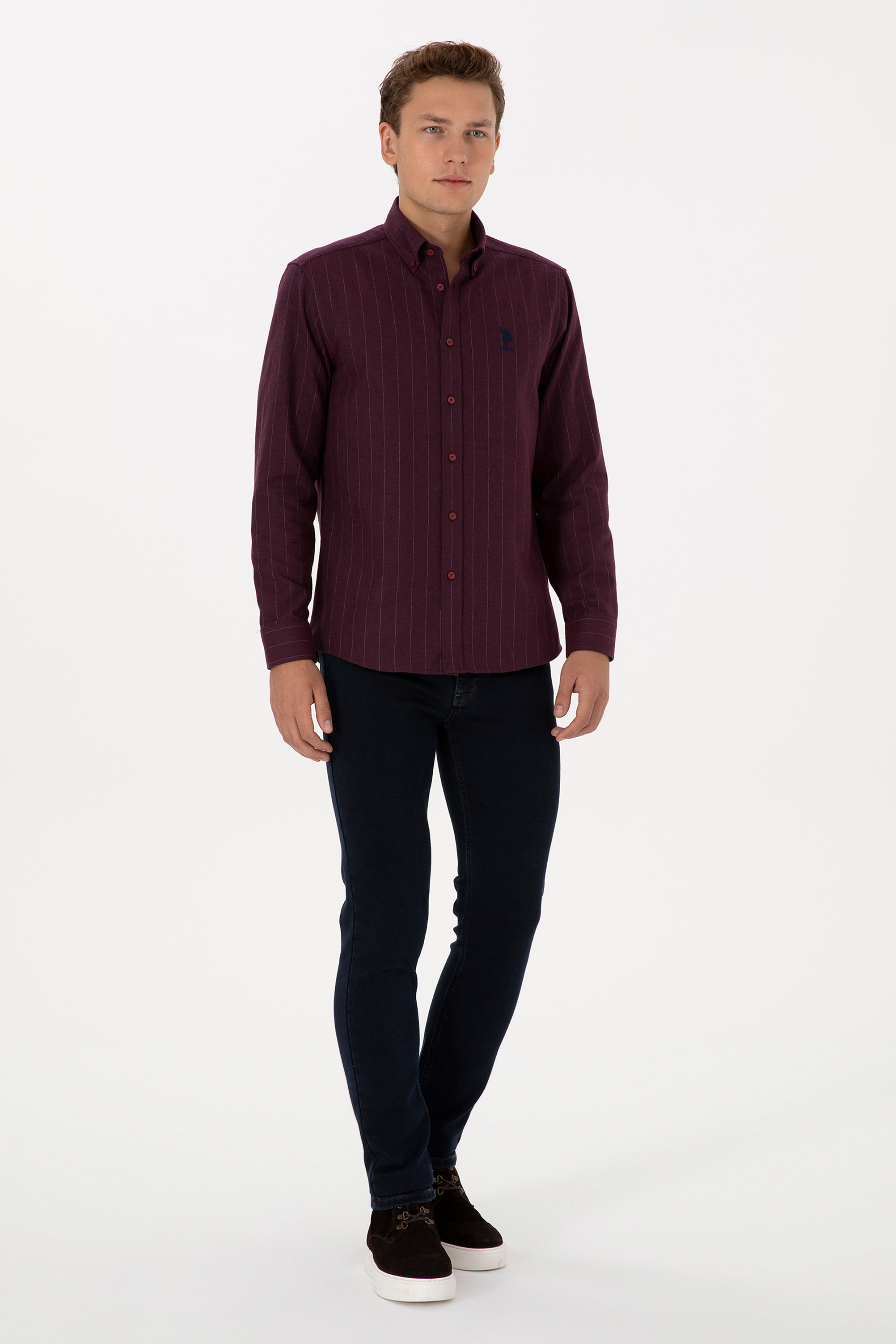 شلوار جین اسلیم فیت آبی تیره اندامی مردانه یو اس پولو | US POLO ASSN